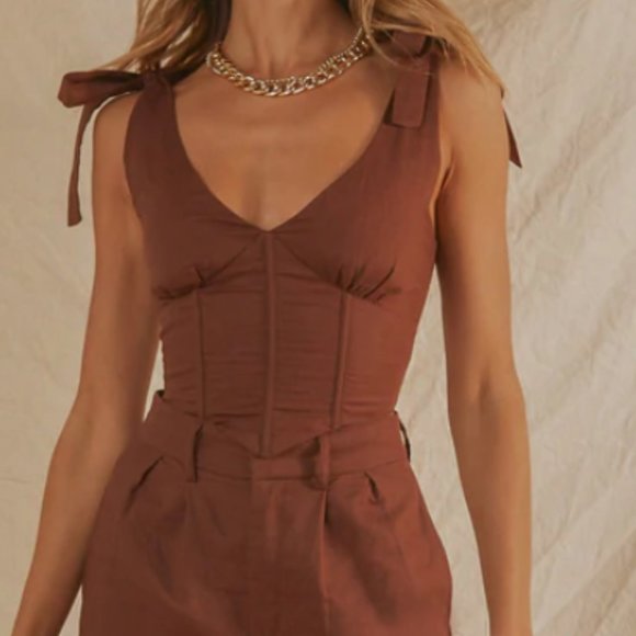 Peppermayo Brown Bustier Top - Picture 2 of 8